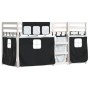 Litera con cortinas madera maciza pino blanco y negro 80x200 cm de , Camas y somieres - Ref: Foro24-3283901, Precio: 165,19 €...