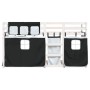 Litera con cortinas madera maciza pino blanco y negro 80x200 cm de , Camas y somieres - Ref: Foro24-3283901, Precio: 165,19 €...