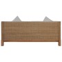 Sofá de 3 plazas con cojines ratán natural de vidaXL, Sofás - Ref: Foro24-283077, Precio: 748,72 €, Descuento: %