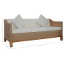Sofá de 3 plazas con cojines ratán natural de vidaXL, Sofás - Ref: Foro24-283077, Precio: 748,72 €, Descuento: %