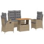 Set de comedor jardín con cojines 4 pzas ratán sintético beige de , Conjuntos de jardín - Ref: Foro24-3277491, Precio: 483,75...