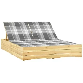 Double lounger and impregnated pine wood cushions by , Loungers - Ref: Foro24-3065983, Price: 336,14 €, Discount: %