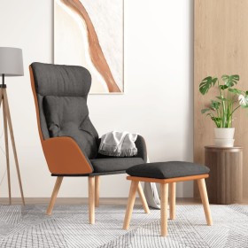 Sillón de relax con taburete tela y cuero sintético gris oscuro de , Sillones - Ref: Foro24-3097762, Precio: 135,27 €, Descue...