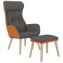 Sillón de relax con taburete tela y cuero sintético gris oscuro de , Sillones - Ref: Foro24-3097762, Precio: 135,27 €, Descue...