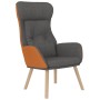 Sillón de relax con taburete tela y cuero sintético gris oscuro de , Sillones - Ref: Foro24-3097762, Precio: 135,27 €, Descue...