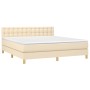 Cama box spring con colchón tela color crema 160x200 cm de , Camas y somieres - Ref: Foro24-3140950, Precio: 509,80 €, Descue...