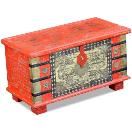 Baúl de almacenamiento madera de mango rojo 80x40x45 cm de , Baúles de almacenamiento - Ref: Foro24-243331, Precio: 264,09 €,...