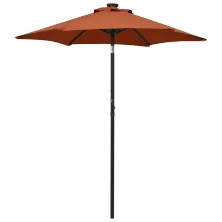 Sombrilla con luces LED aluminio terracota 200x211 cm de , Sombrillas - Ref: Foro24-313562, Precio: 73,96 €, Descuento: %