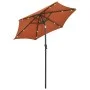 Sombrilla con luces LED aluminio terracota 200x211 cm de , Sombrillas - Ref: Foro24-313562, Precio: 73,96 €, Descuento: %