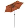 Sombrilla con luces LED aluminio terracota 200x211 cm de , Sombrillas - Ref: Foro24-313562, Precio: 73,96 €, Descuento: %