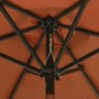 Sombrilla con luces LED aluminio terracota 200x211 cm de , Sombrillas - Ref: Foro24-313562, Precio: 75,49 €, Descuento: %