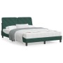 Estructura cama con cabecero terciopelo verde oscuro 140x190 cm de , Camas y somieres - Ref: Foro24-3207920, Precio: 207,58 €...