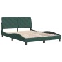 Estructura cama con cabecero terciopelo verde oscuro 140x190 cm de , Camas y somieres - Ref: Foro24-3207920, Precio: 207,58 €...
