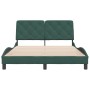 Estructura cama con cabecero terciopelo verde oscuro 140x190 cm de , Camas y somieres - Ref: Foro24-3207920, Precio: 207,58 €...