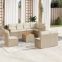 Set de sofás de jardín 9 pzas con cojines ratán sintético beige en Conjuntos de jardín | Comprar online en Foru.es