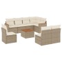 Set de sofás de jardín 9 pzas con cojines ratán sintético beige en Conjuntos de jardín | Comprar online en Foru.es