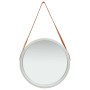 Espejo de pared con correa plateado 50 cm de vidaXL, Espejos - Ref: Foro24-320366, Precio: 42,42 €, Descuento: %
