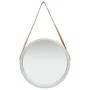 Espejo de pared con correa plateado 50 cm de vidaXL, Espejos - Ref: Foro24-320366, Precio: 41,79 €, Descuento: %