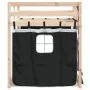 Bunk bed with black and white pine solid wood curtains 80x200 cm by , Beds and slatted bases - Ref: Foro24-3283898, Price: 14...