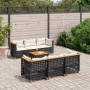 Set de sofás de jardín 7 pzas con cojines ratán sintético negro de , Conjuntos de jardín - Ref: Foro24-3261740, Precio: 565,9...