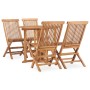 Set de comedor de jardín plegable 5 pzas madera maciza de teca de , Conjuntos de jardín - Ref: Foro24-3059979, Precio: 447,71...