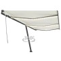 Toldo retráctil manual con luz LED color crema 600x300 cm de , Toldos - Ref: Foro24-3069802, Precio: 616,97 €, Descuento: %