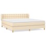 Cama box spring con colchón tela color crema 160x200 cm de , Camas y somieres - Ref: Foro24-3127138, Precio: 525,30 €, Descue...