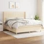 Box spring bed with cream fabric mattress 160x200 cm by , Beds and slatted bases - Ref: Foro24-3132166, Price: 592,25 €, Disc...
