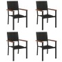 Juego de comedor de jardín 5 piezas ratán sintético negro de , Conjuntos de jardín - Ref: Foro24-3156684, Precio: 388,37 €, D...