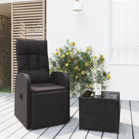 Juego de muebles jardín 2 piezas ratán sintético y acero negro de , Conjuntos de jardín - Ref: Foro24-3157661, Precio: 220,90...