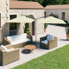 Sombrilla doble con poste de acero color arena 600x300 cm de , Sombrillas - Ref: Foro24-312555, Precio: 187,30 €, Descuento: %