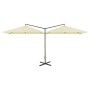 Sombrilla doble con poste de acero color arena 600x300 cm de , Sombrillas - Ref: Foro24-312555, Precio: 187,30 €, Descuento: %