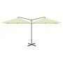 Sombrilla doble con poste de acero color arena 600x300 cm de , Sombrillas - Ref: Foro24-312555, Precio: 160,52 €, Descuento: %