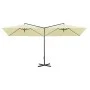 Sombrilla doble con poste de acero color arena 600x300 cm de , Sombrillas - Ref: Foro24-312555, Precio: 160,52 €, Descuento: %