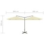 Sombrilla doble con poste de acero color arena 600x300 cm de , Sombrillas - Ref: Foro24-312555, Precio: 187,30 €, Descuento: %