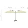 Sombrilla doble con poste de acero color arena 600x300 cm de , Sombrillas - Ref: Foro24-312555, Precio: 160,52 €, Descuento: %