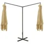 Sombrilla doble con poste de acero gris taupé 600x300 cm de , Sombrillas - Ref: Foro24-312557, Precio: 162,96 €, Descuento: %
