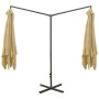 Sombrilla doble con poste de acero gris taupé 600x300 cm de , Sombrillas - Ref: Foro24-312557, Precio: 181,65 €, Descuento: %