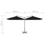 Sombrilla doble con poste de acero negra 600x300 cm de , Sombrillas - Ref: Foro24-312560, Precio: 159,62 €, Descuento: %