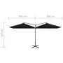 Sombrilla doble con poste de acero negra 600x300 cm de , Sombrillas - Ref: Foro24-312560, Precio: 146,30 €, Descuento: %