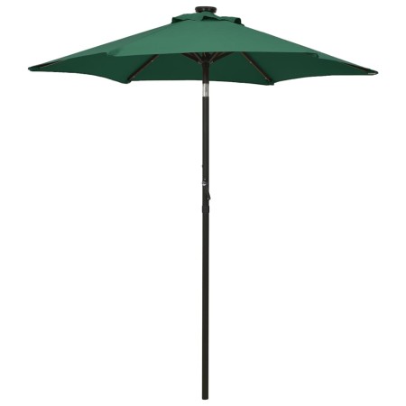 Sombrilla con luces LED aluminio verde 200x211 cm de , Sombrillas - Ref: Foro24-313558, Precio: 84,89 €, Descuento: %