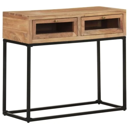 Solid acacia wood console table 90x35x76 cm by , Side tables - Ref: Foro24-323505, Price: 113,99 €, Discount: %