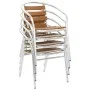 Sillas de jardín apilables 4 unidades aluminio y WPC plateado de , Sillas de jardín - Ref: Foro24-48710, Precio: 275,06 €, De...