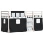 Litera con cortinas madera maciza pino blanco y negro 90x200 cm de , Camas y somieres - Ref: Foro24-3283931, Precio: 190,03 €...