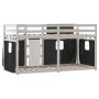 Litera con cortinas madera maciza pino blanco y negro 90x200 cm de , Camas y somieres - Ref: Foro24-3283931, Precio: 190,03 €...