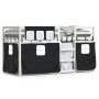 Litera con cortinas madera maciza pino blanco y negro 90x200 cm de , Camas y somieres - Ref: Foro24-3283895, Precio: 241,66 €...