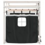 Litera con cortinas madera maciza pino blanco y negro 90x200 cm de , Camas y somieres - Ref: Foro24-3283895, Precio: 241,66 €...