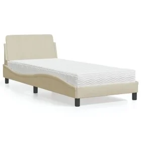 Cama con colchón tela color crema 80x200 cm de , Camas y somieres - Ref: Foro24-3208289, Precio: 260,40 €, Descuento: %