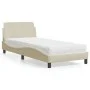 Cama con colchón tela color crema 80x200 cm de , Camas y somieres - Ref: Foro24-3208289, Precio: 260,40 €, Descuento: %