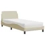Cama con colchón tela color crema 80x200 cm de , Camas y somieres - Ref: Foro24-3208289, Precio: 260,40 €, Descuento: %